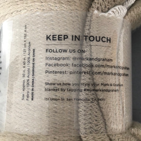 Mark & Graham Tan 100% Acrylic Throw Blanket NWT - Picture 3 of 8